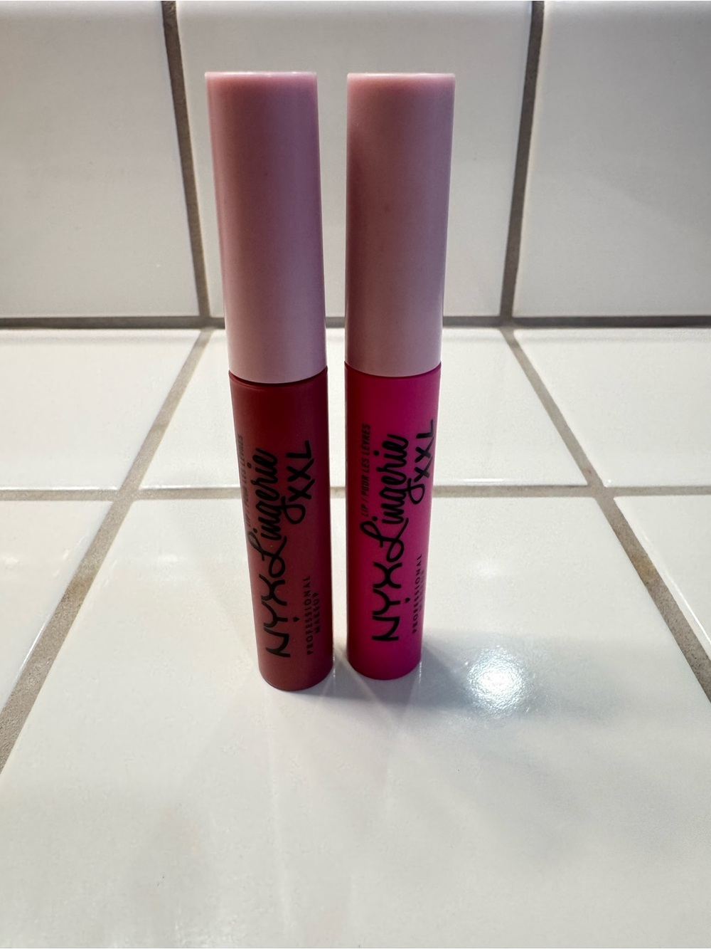 NYX Lingerie XXL Liquid Lipstick Duo - Deep Rose and Bright Pink